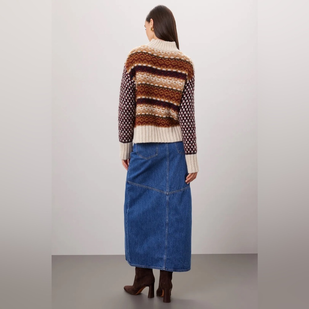 Veronica Beard Clary Sweater Alpaca Mock-neck Large - Picture 4 of 12